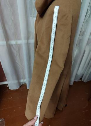Пальто коричневое бежевое кемэл очень длинное с капюшоном5 фото