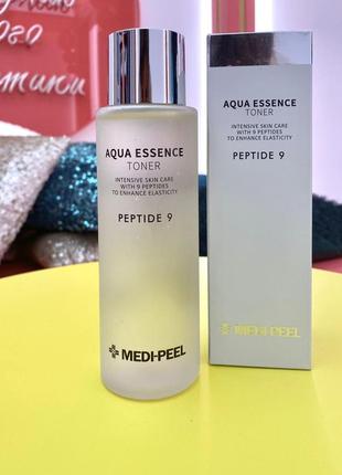 Увлажняющий лифтинг тонер с пептидами medi-peel aqua essence peptide 9 toner