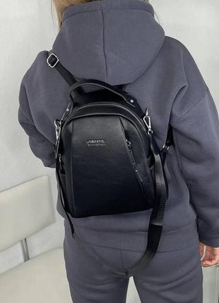 Женский шикарный и качественный рюкзак сумка для девушек из эко кожи мятный8 фото