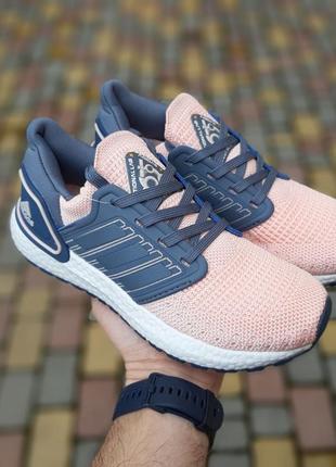 👟 кросівки      adidas ultraboost 2020 пудрові з синім   / наложка bs👟2 фото