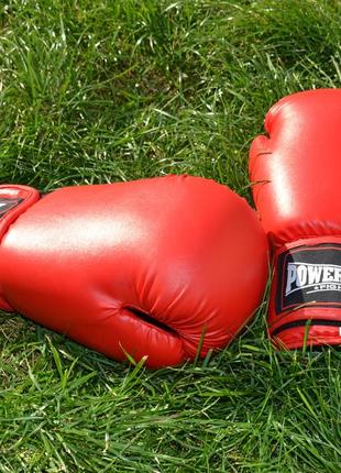 Спортивные боксерские перчатки powerplay 3004 classic красные 10 унций pro_7208 фото
