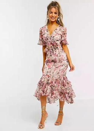 Распродажа комплект hope & ivy m костюм asos блуза + юбка миди с оборками