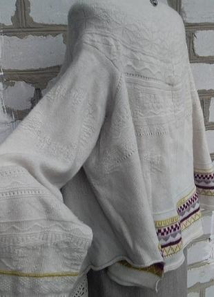 Бохо оверсайз свитер этно разлетайка авангард дизайнер кружево ажур кутюр7 фото