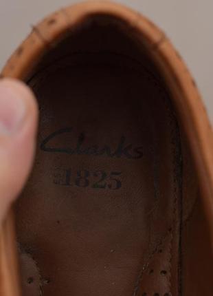 Коричневые кожаные туфли, броги clarks, 43-44 размер. оригинал6 фото