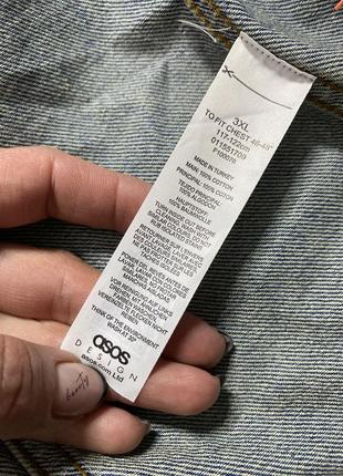 Джинсовая куртка джинсовка большого размера батал asos, xxxl 58-60р3 фото