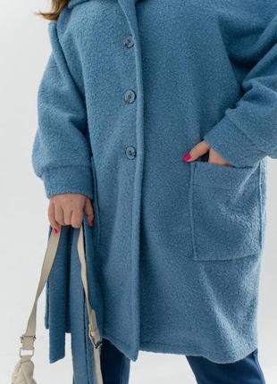 Женское пальто кардиган букле цвета3 фото
