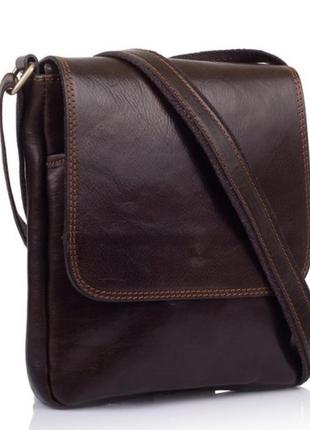 Мужская кожаная сумка планшет мессенджер барсетка из натуральной кожи италия шкіряна сумка