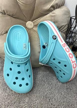 Crocs bayaband clog lce blue,/melon кроксы сабо женские голубые