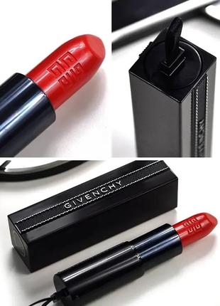 Помада для губ givenchy rouge interdit 2017 14 — redlight, без коробки6 фото