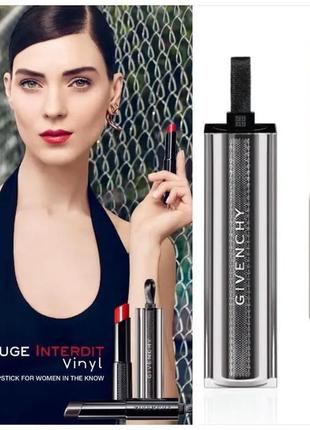 Помада для губ givenchy rouge interdit vinyl color lipstick 11 - rouge rebelle, без коробки9 фото