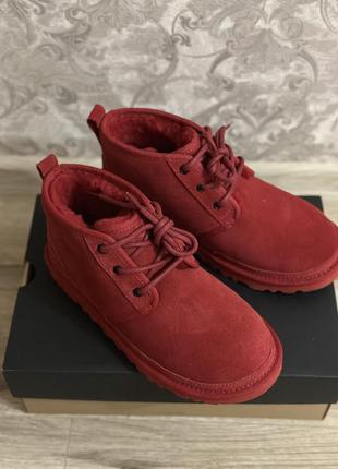 Ботинки ugg neumel red 3236-sbr, оригинальные ботинки ugg, угги красные