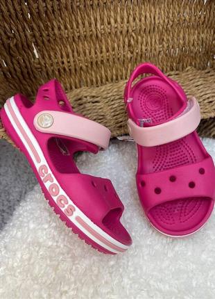 Дитячі сандалі crocs bayaband sandal kids рожеві хіт продажів