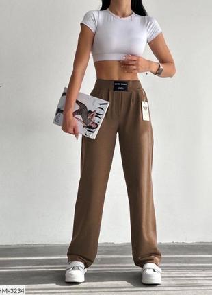 Спортивні штани жіночі красиві зручні стильні широкі весна-літо вільного фасону розміри 50-561 фото