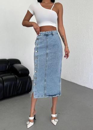 Спідниця джинсова на ґудзиках жіноча