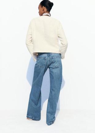 Вареные прямые джинсы синие zara new3 фото
