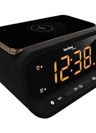 Часы настольные с поддержкой технологии qi technoline wt477 wireless mobile charging black