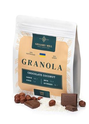 Гранола gregory mill chocolate coconut, 250 г7 фото