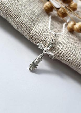 Серебряный прямой крестик крест с распятием серебро 925 пробы п5б 0.92г