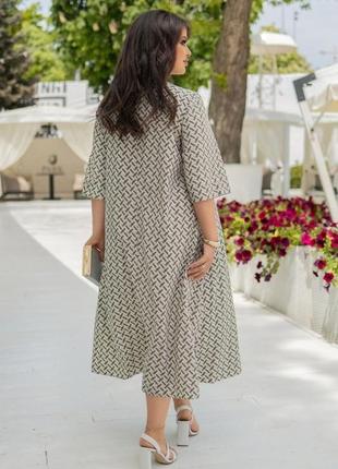 Сукня жіноча стильна легка повсякденна вільного фасону трапеція з рукавом до ліктя великі розміри5 фото