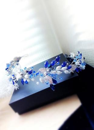 Ізабелла білий синій електрик гілочка гілочка діадема віночок нареченій весільна...