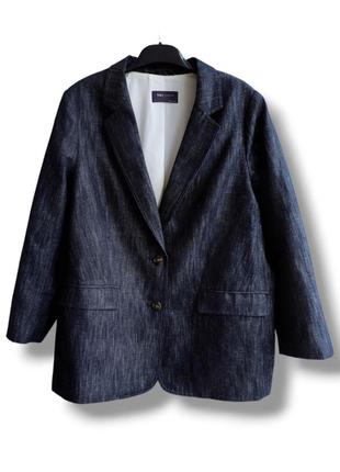Пиджак блейзер в джинсовом стиле из хлопка и льна marks&spencer.