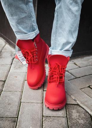 Timberland red termo женские ботинки тимберленд красный цвет (36-40)💜2 фото