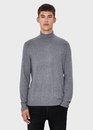 Свитер с высоким воротом серый bershka -  l, xl