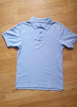 Голубая фирменная  футболка поло.1 фото