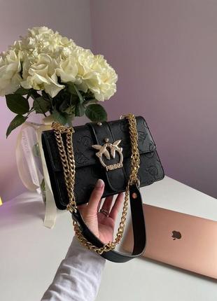 Сумка женская Rainbow classic love bag icon simply black/gold пинко на плечо черная цветная