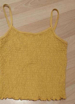 Топ жовтий майка bershka в рубчик s
