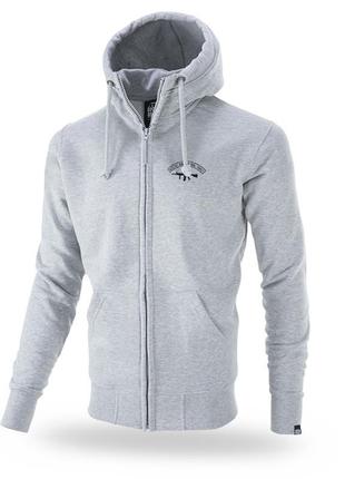 Мужская серая толстовка на молнии с капюшоном dobermans aggressive gun family bz306egy (m)
