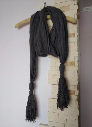 Шарфик шарф, шаль платка с кисточками3 фото