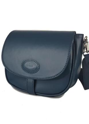 Сумка клатч, кросс-боди женская кожаная, серо-синяя 1656