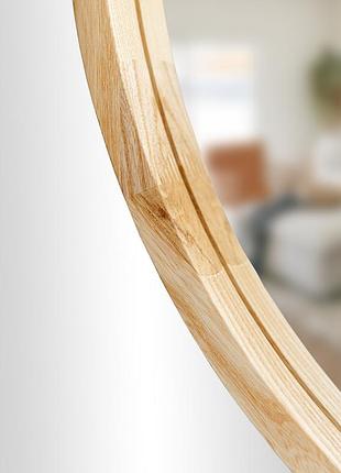 Зеркало круглое деревянное luxury wood perfection natural light ясень 65 см