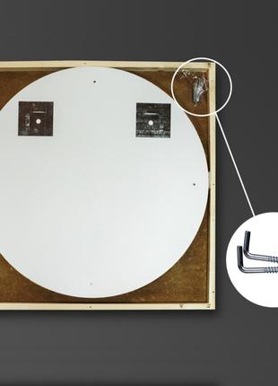 Зеркало круглое деревянное luxury wood perfection natural light ясень 65 см