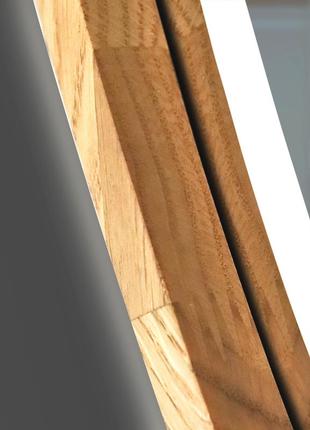 Дзеркало асиметричне дерев'яне з led-підсвіткою luxury wood dali natural oak дуб 55x85 см3 фото