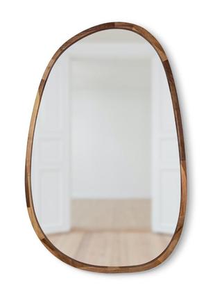 Зеркало асимметричное деревянное luxury wood dali natural walnut орех 55x85 см