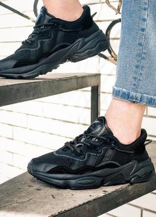 Кроссовки adidas ozweego all black woman