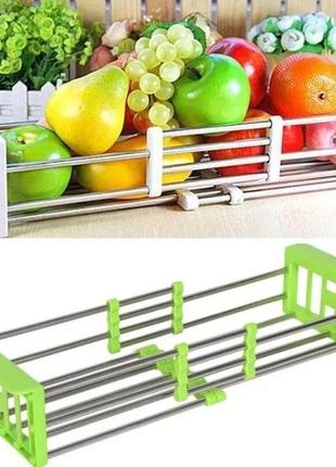 Многофункциональная складная кухонная полка kitchen drain shelf rack от 33см до 48см salemarket6 фото