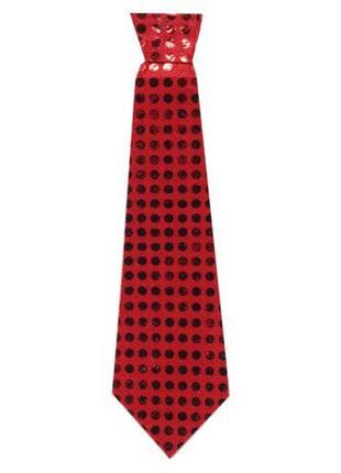 Краватка на гумці святкова, червона1 фото