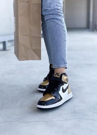 Nike jordan кроссовки найк джордан лаковая кожа (36-40)💜6 фото