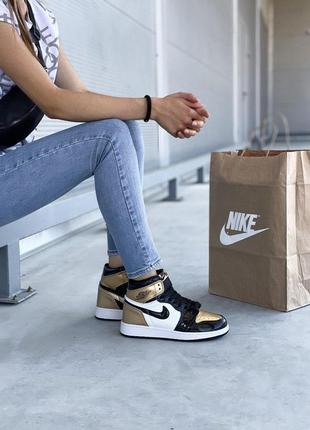 Nike jordan кроссовки найк джордан лаковая кожа (36-40)💜7 фото