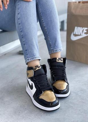 Nike jordan кроссовки найк джордан лаковая кожа (36-40)💜9 фото