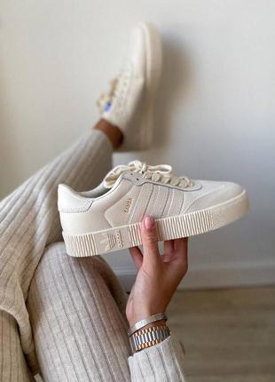 Кросівки adidas samba beige жіночі adidas samba шкіряні adidas spezial/ adidas gazelle/nike air force 1/nike blazer low 771 фото