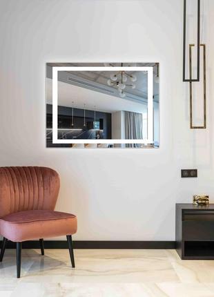 Зеркало прямоугольное безрамное с led-подсветкой luxury wood areko4 фото