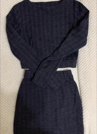 Костюм топ юбка  из натуральной шерсти шерстяной3 фото