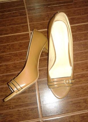 Шикарные кожаные туфли с открытым носком от paskal morabito,p.38