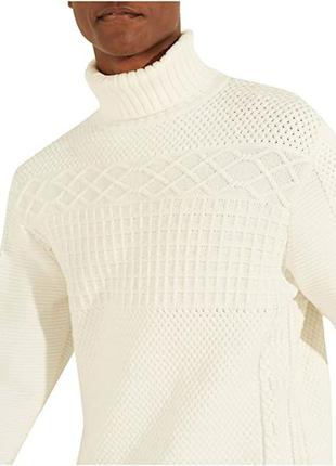 Свитер, гольф, водолазка guess men's mixed cable turtleneck sweater