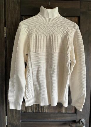 Свитер, гольф, водолазка guess men's mixed cable turtleneck sweater4 фото