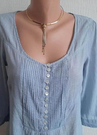 Нежная хлопковая блуза - туника indigo3 фото